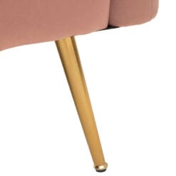 Pink Velvet 2 Seater Sofa With Gold Metal Legs