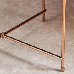 Rose Gold Metal And Pink Mirrored Glass Low Side Table End Table 45cm