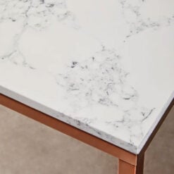 Rose Gold Metal And White Marble Square Side Table End Table