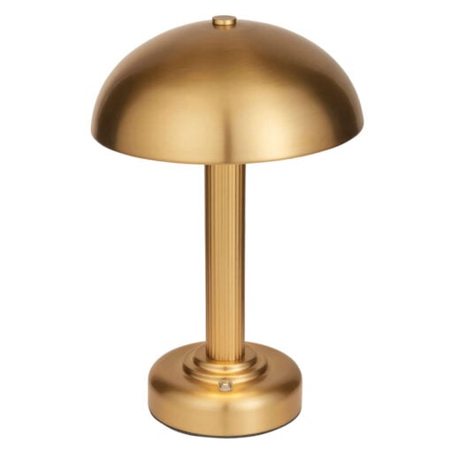 Warm Gold Brass Metal Step Dimmable Rechargeable Table Lamp 28cm