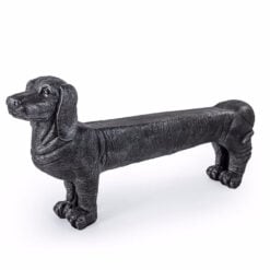 Boho Black Resin Dog Animal Bench 141cm