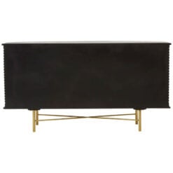 Boho Dark Brown Mango Wood And Gold Metal 3 Door Sideboard 155cm