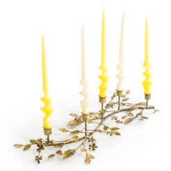 Boho Rustic Gold Metal 5 Candle Tree Branch Candle Holder 53cm