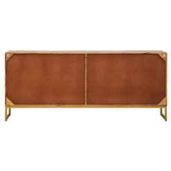 Boho Solid Brown Mango Wood And Gold Metal Large Sideboard 180cm