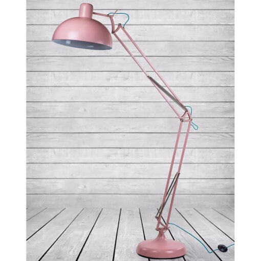 Matte Pink Metal Adjustable Large Floor Lamp 190cm