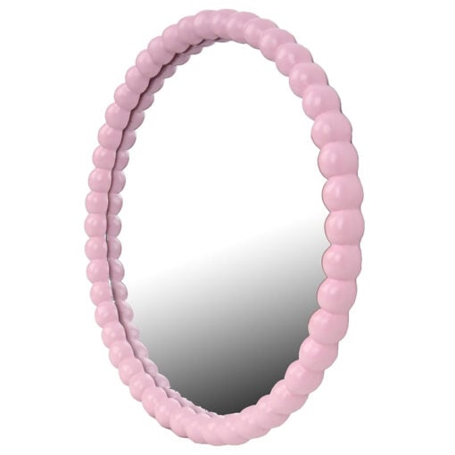 Pink Ball Resin Framed Round Wall Mirror 34cm