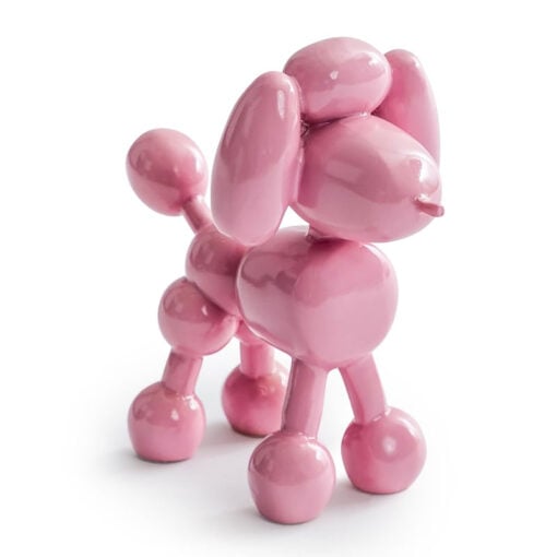 Pink Balloon Poodle Dog Figure Statue Home Decor Accessory 17cm