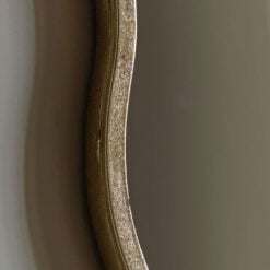 Rustic Gold Metal Wavy Edge Wall Mirror 95cm