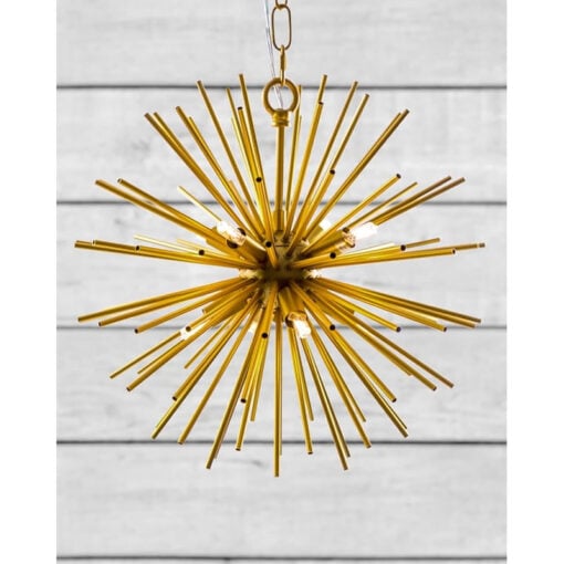 Starburst Sputnik Gold Metal 8 Light Ceiling Pendant Chandelier 30cm