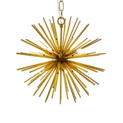 Starburst Sputnik Gold Metal 8 Light Ceiling Pendant Chandelier 30cm