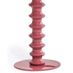 Terracotta Pink Metal Large Ribbed Table Lamp Desk Lamp 50cm