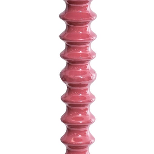 Terracotta Pink Metal Ribbed Floor Lamp 151cm