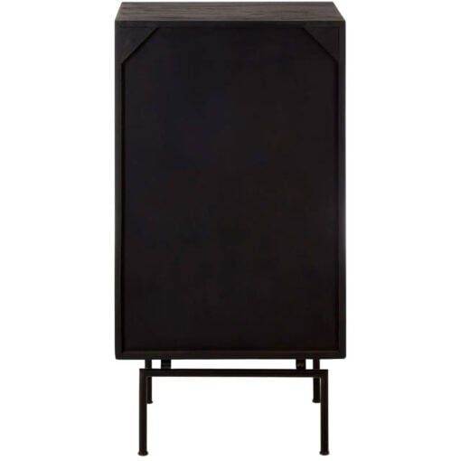 Boho 5 Drawer Solid Mango Wood Black Tall Chest Of Drawers 112cm