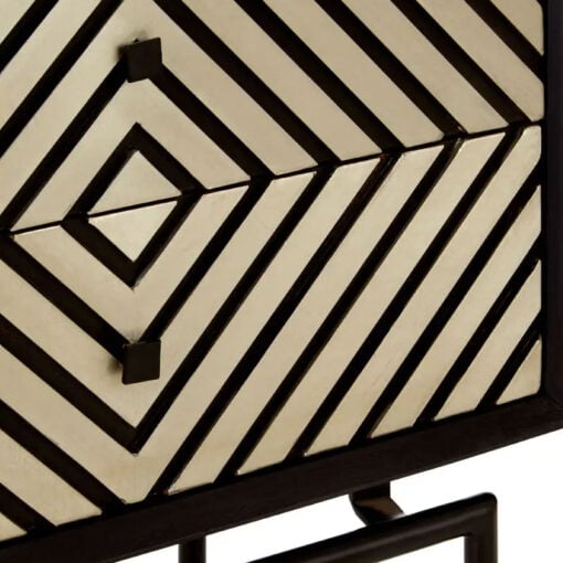 Boho 5 Drawer Solid Mango Wood Black Tall Chest Of Drawers 112cm