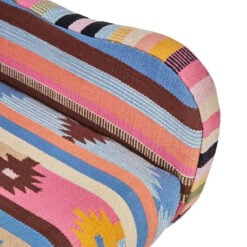 Boho Berber Multicolour Armchair Accent Chair With Solid Mango Wood Legs
