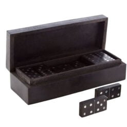 Boho Black Solid Mango Wood Dominos Game Set 20cm