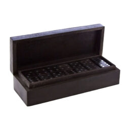 Boho Black Solid Mango Wood Dominos Game Set 20cm