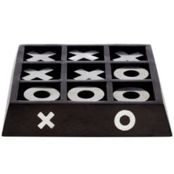 Boho Black Solid Mango Wood Noughts And Crosses Game 18cm