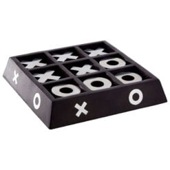 Boho Black Solid Mango Wood Noughts And Crosses Game 18cm