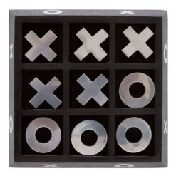 Boho Black Solid Mango Wood Noughts And Crosses Game 18cm