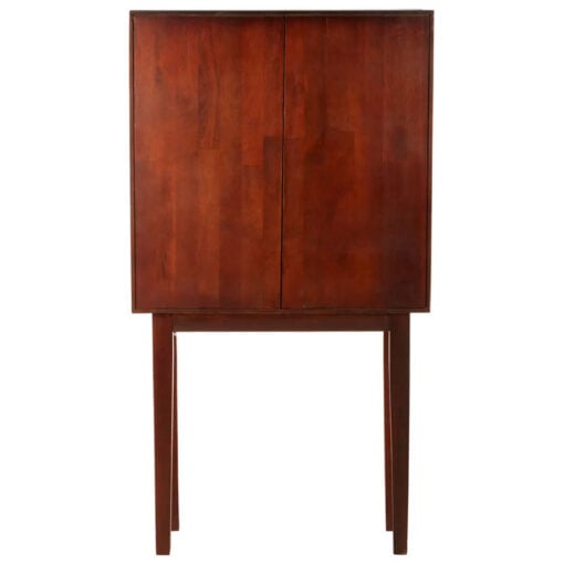 Boho Carved Scale Pattern Solid Mango Wood Tall 2 Door Cabinet 140cm