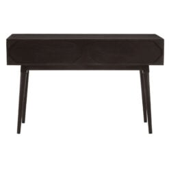 Boho Geometric Carved Gold And Black Solid Mango Wood Console Table