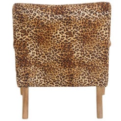 Boho Leopard Print And Solid Mango Wood Armchair Accent Chair
