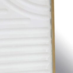 Boho Quatrefoil White Mango Wood And Gold Metal Large Wall Mirror 122cm