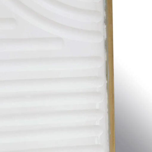Boho Quatrefoil White Mango Wood And Gold Metal Large Wall Mirror 122cm