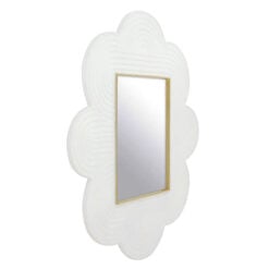 Boho Quatrefoil White Mango Wood And Gold Metal Large Wall Mirror 122cm