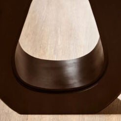 Boho Rustic Black Solid Mango Wood Horseshoe Cutout Side Table