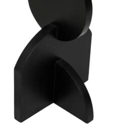 Boho Rustic Black Solid Mango Wood Sculpted Abstract Side Table