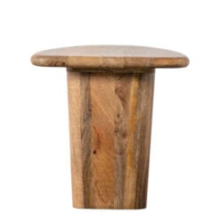 Boho Rustic Chunky Solid Light Mango Wood Sculptural Side Table