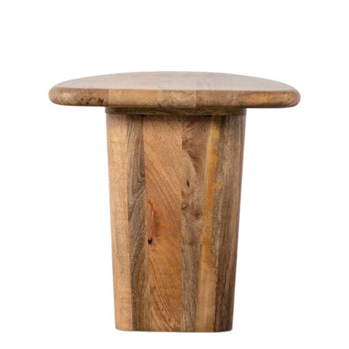 Boho Rustic Chunky Solid Light Mango Wood Sculptural Side Table