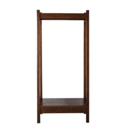 Boho Rustic Dark Brown Mango Wood Carved Open Wardrobe 174cm