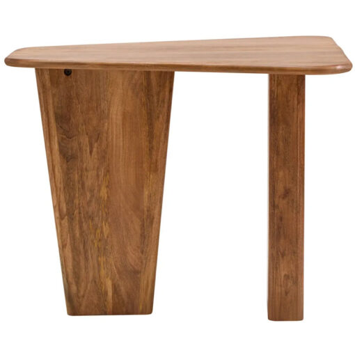 Boho Rustic Natural Brown Solid Mango Wood Pedestal Coffee Table