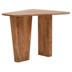 Boho Rustic Natural Brown Solid Mango Wood Pedestal Coffee Table