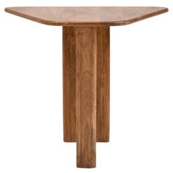 Boho Rustic Natural Brown Solid Mango Wood Pedestal Coffee Table