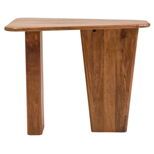 Boho Rustic Natural Brown Solid Mango Wood Pedestal Coffee Table