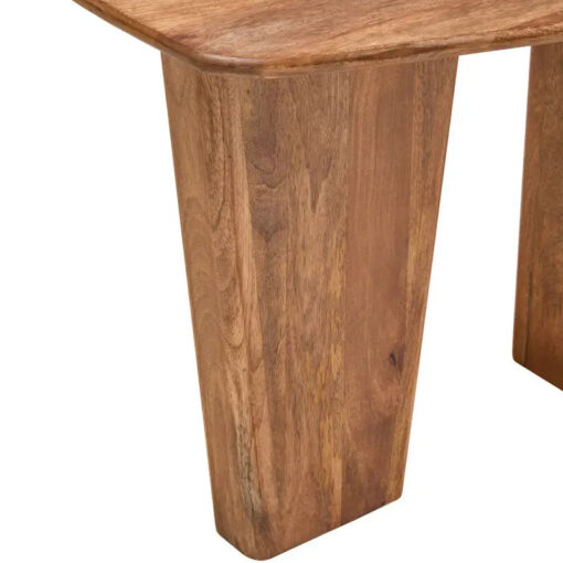 Boho Rustic Natural Brown Solid Mango Wood Pedestal Coffee Table