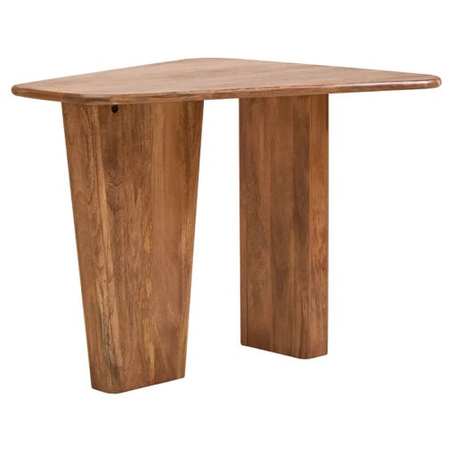 Boho Rustic Natural Brown Solid Mango Wood Pedestal Coffee Table