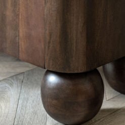 Boho Rustic Retro Solid Dark Mango Wood Curved Large Sideboard 170cm