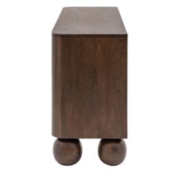 Boho Rustic Retro Solid Dark Mango Wood Curved Large Sideboard 170cm