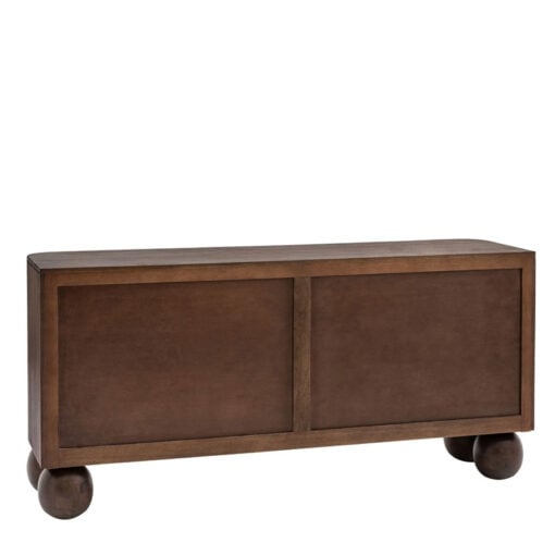 Boho Rustic Retro Solid Dark Mango Wood Curved Large Sideboard 170cm
