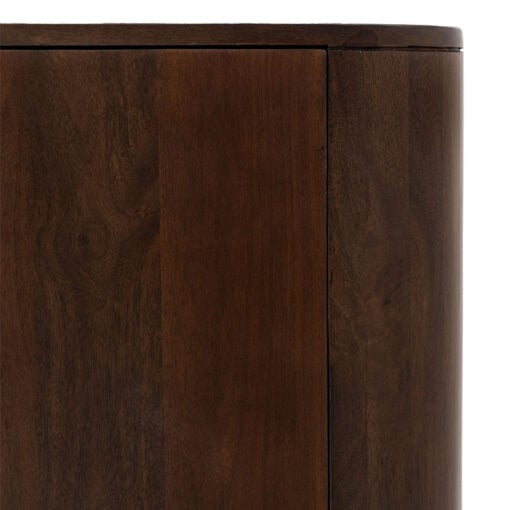 Boho Rustic Retro Solid Dark Mango Wood Curved Large Sideboard 170cm