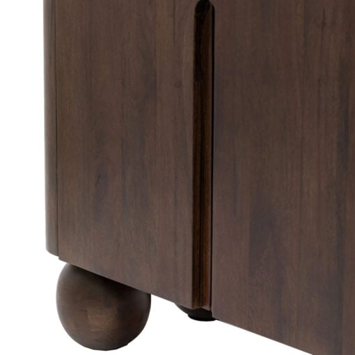 Boho Rustic Retro Solid Dark Mango Wood Curved Large Sideboard 170cm