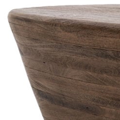 Boho Rustic Solid Dark Mango Wood Triangular Side End Table