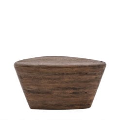 Boho Rustic Solid Dark Mango Wood Triangular Side End Table