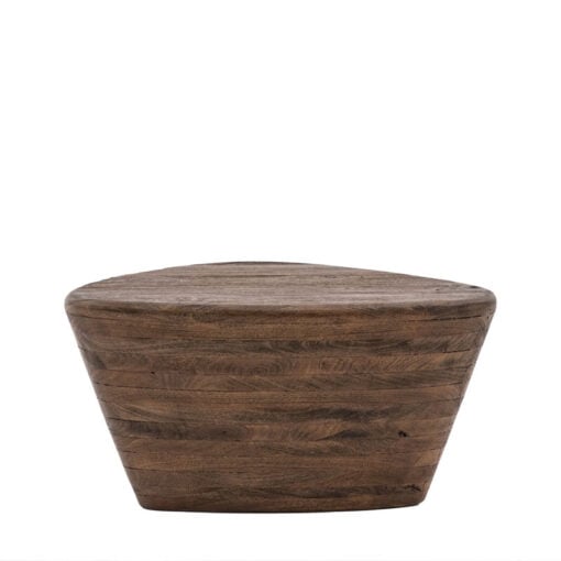 Boho Rustic Solid Dark Mango Wood Triangular Side End Table
