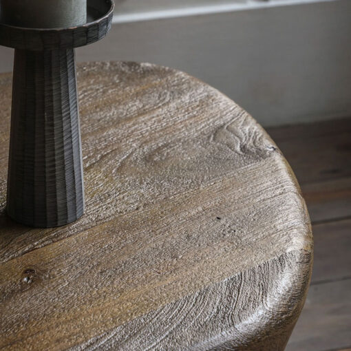 Boho Rustic Solid Dark Mango Wood Triangular Side End Table